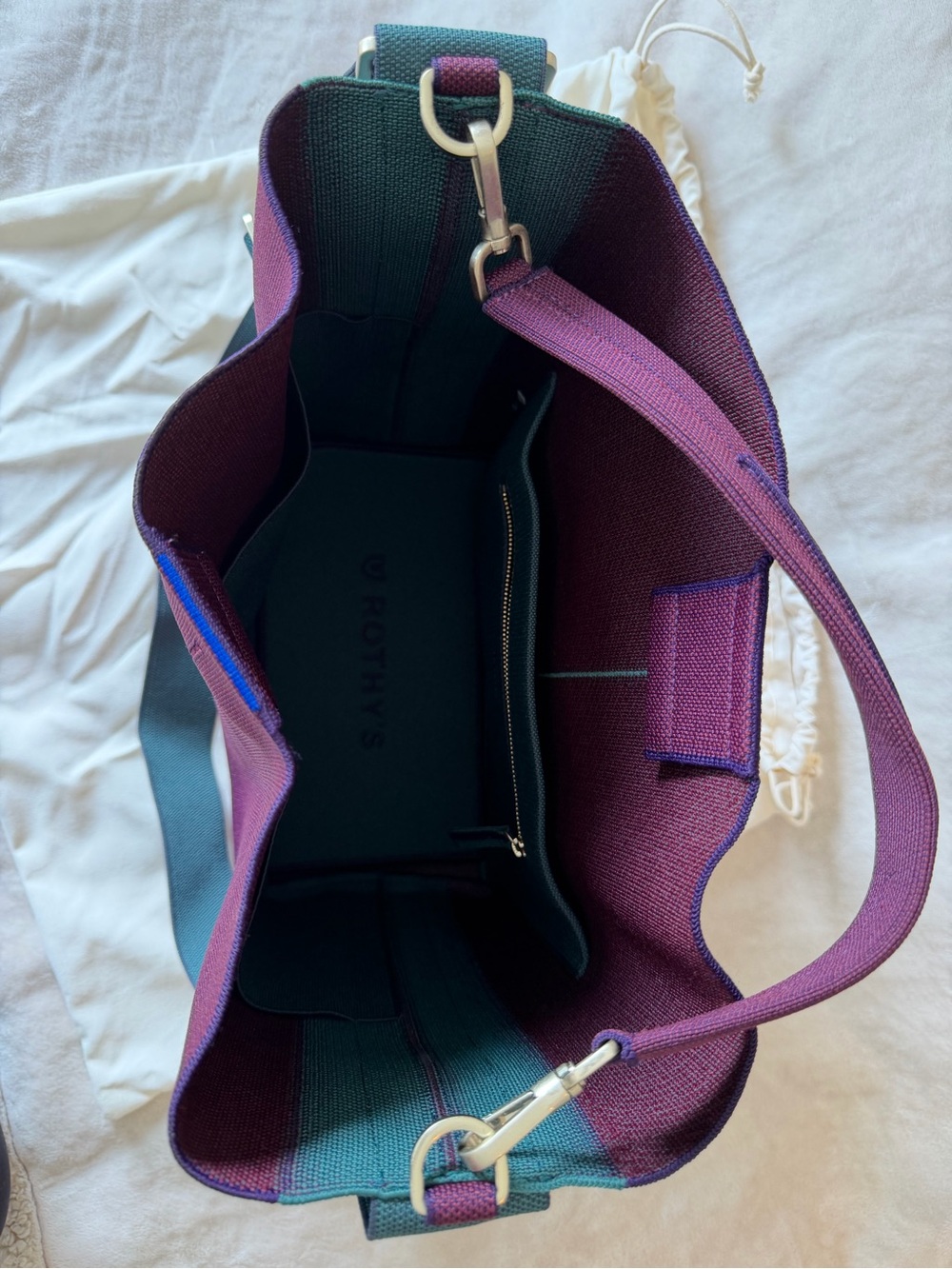 Rothy’s The Bucket Bag - Dark Plum - with Dust Bag & Wash Bag - Picture 7 of 10